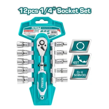 Ratchet de 1/4 » con Juego de dados (12pcs)